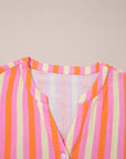 Teresa Stripe Crinkled Half PLUS Blouse