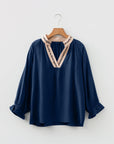 Soraya Flounced Bracelet Sleeve Blouse