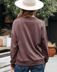 Callie Terry Bow Pattern Drop Shoulder Sweatshirt