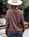 Bow Tie Contrast Terry Drop Shoulder Sweatshirt