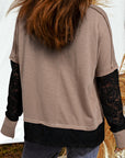 Lace Patchwork Long Sleeve Top