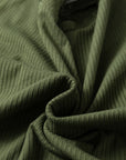 Solid Ribbed Knit Ruffle Short Sleeve T-Shirt
