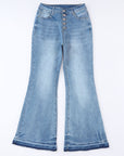Kyra Waist Distressed Flared Jeans