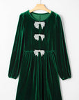 Bow Tie Velvet High Waist Mini Dress