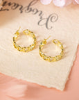 Lavender Link Hoop Stud Earrings