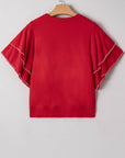 Madilynn Ruffle Short Sleeve Sweater