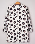 Plus Size Leopard Contrast V-Neck Mini Dress