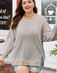 Vanessa Knit Ribbed Trim Long Sleeve PLUS Top