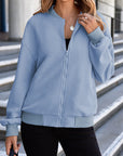 Nylah Stand Zipper Bomber Jacket