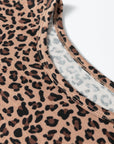 Leopard Loose Tee & Drawstring Waist Pants Set