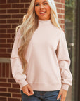 Solid Oversize Mock Neck Sweatshirt
