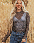 Amanda Sleeve Mesh top Long Sleeve Top