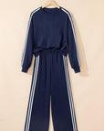 Varsity Stripe Crewneck Pullover & Sweatpants Set