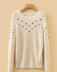 Paula Embroidered Detail Casual Sweater