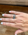 Band Ring - Size 7 - Pink Dahlia & sterling silver