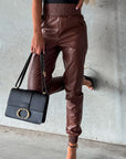 Leather Skinny Tapered Pants