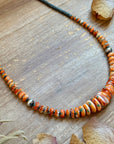 22” Orange & Turquoise Graduated Necklace