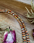 NFR Collection Necklace – Spiny Oyster & Turquoise with 6mm Sterling Silver Pearls – Handmade by The Bijoux FAB – 32.5"