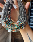 Sterling Silver Pearl Choker with Extra Turquoise & Spiny Oyster