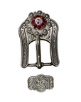 Antique Silver Ruby, AB Crystal Conchos - Sizes from 1"- 3" and Buckles