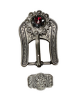 Antique Silver Ruby, Jet Crystal Conchos - Sizes from 1"- 3" and Buckles