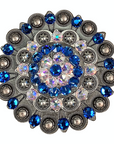 Antique Silver Capri, AB Crystal Conchos - Sizes from 1"- 3" and Buckles