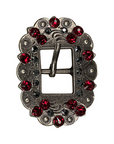 Antique Silver Ruby, Jet Crystal Conchos - Sizes from 1"- 3" and Buckles