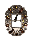 Antique Silver Topaz, Champagne Crystal Conchos - Sizes from 1"- 3" and Buckles