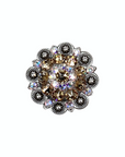 Antique Silver Champagne, AB Crystal Conchos - Sizes from 1"- 3" and Buckles