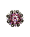 Antique Silver Pink, AB Crystal Conchos - Sizes from 1"- 3" and Buckles