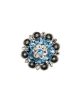 Antique Silver Aqua, Clear Crystal Conchos - Sizes from 1"- 3" and Buckles