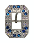 Antique Silver Capri, AB Crystal Conchos - Sizes from 1"- 3" and Buckles