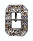 Antique Silver Champagne, AB Crystal Conchos - Sizes from 1"- 3" and Buckles