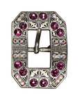 Antique Silver Fuchsia, AB Crystal Conchos - Sizes from 1"- 3" and Buckles