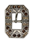 Antique Silver Topaz, Champagne Crystal Conchos - Sizes from 1"- 3" and Buckles