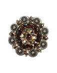Antique Silver Topaz, Champagne Crystal Conchos - Sizes from 1"- 3" and Buckles