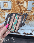 Aztec Tooled Leather Knife Sheath