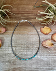 Blue-Green Turquoise Heishi Choker – 14"
