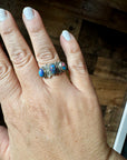 Band Ring - Size 8 12 - Purple Dahlia & sterling silver