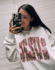 Camo Jesus hot pink outline tee or sweatshirt