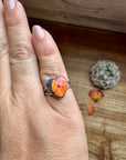 Heart Ring - Size 6 1/2 -Dahlia ring and sterling silver