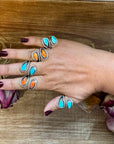 Turquoise or Spiny Oyster Ring – Sterling Silver – Native Made Stamp Z – Multiple Sizes – USA
