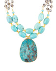 Baron Blue Turquoise Magnesite Pendant Statement Necklace