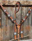 Light Oil Basketweave Clear Browband/One Ear Tack Set
