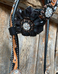 Classic Black and Clear Browband/One Ear Tack Set