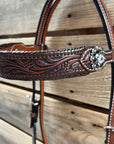 Dark Oil Braid Jet and AB Browband / One Ear Tack Set