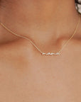 Gold Tiny Mama Script Necklace
