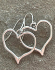 Silvery Heart Shape Hook Drop Earrings
