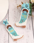 Cowboy Boots Bead Dangle Earrings