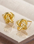 Gold Knotted Stud Earrings